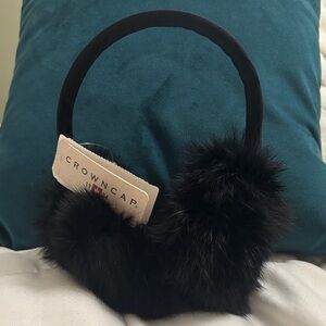 Black Rabbit Fur Earmuffs